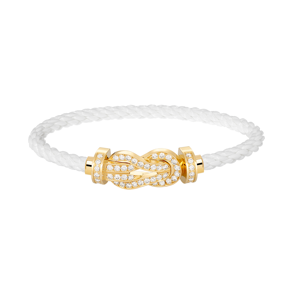FRED CHANCE LARGE 8 FIGURE BUCKLE FULLDIAMOND BRACELET GOLD