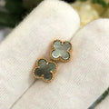 VCA CLOVER MINI 9.5MM GRAY MOP EARRINGS
