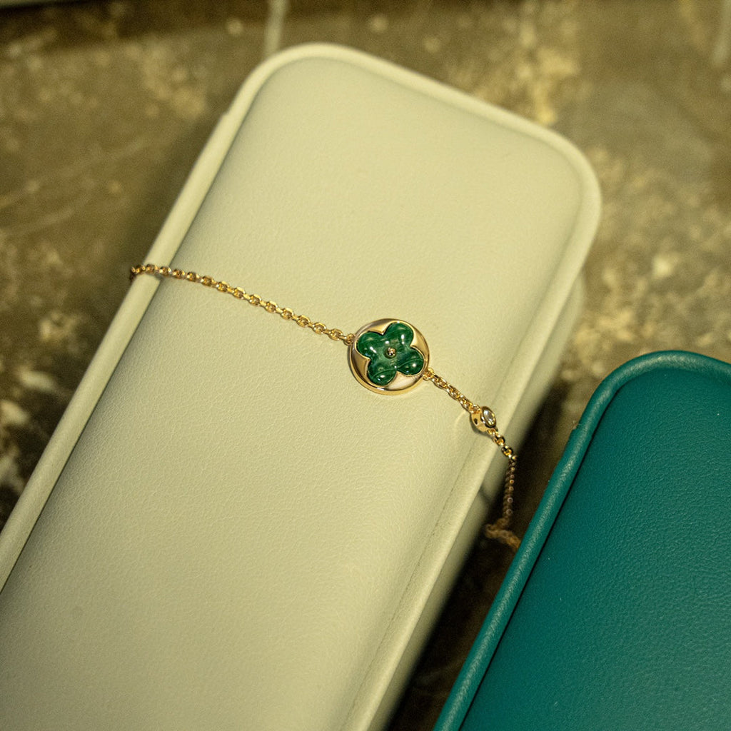 LOUIS VUITTON SUN MALACHITE 1 DIAMOND PINK GOLD BRACELET