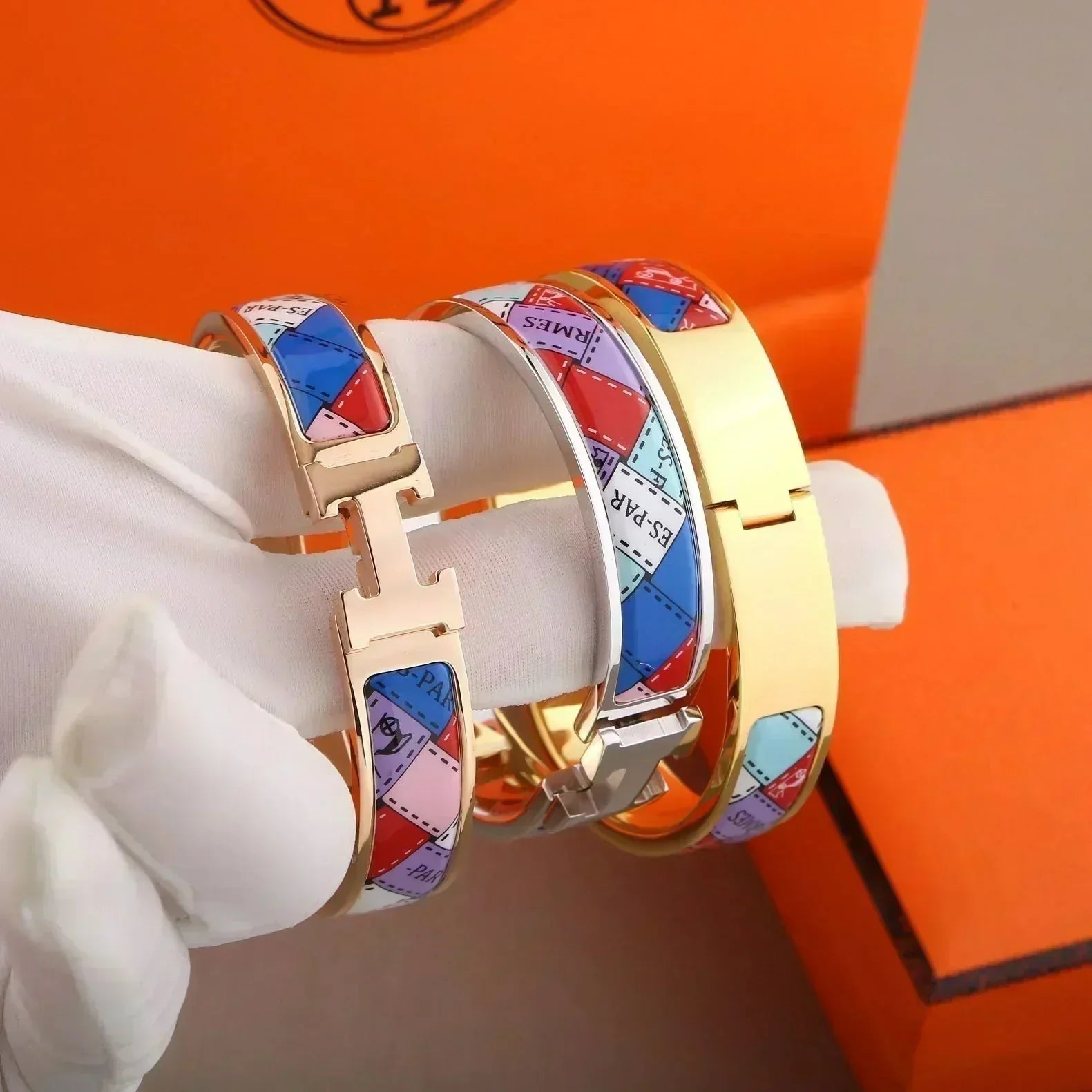 HERMES H BRACELET DOTTED BORDER 12MM