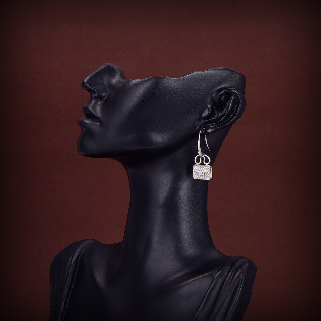 HERMES KELLY DIAMOND EARRINGS