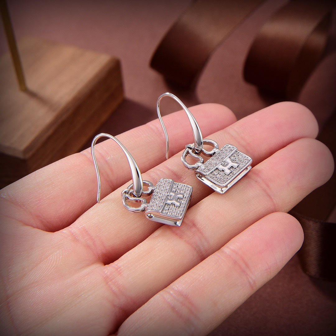 HERMES KELLY DIAMOND EARRINGS