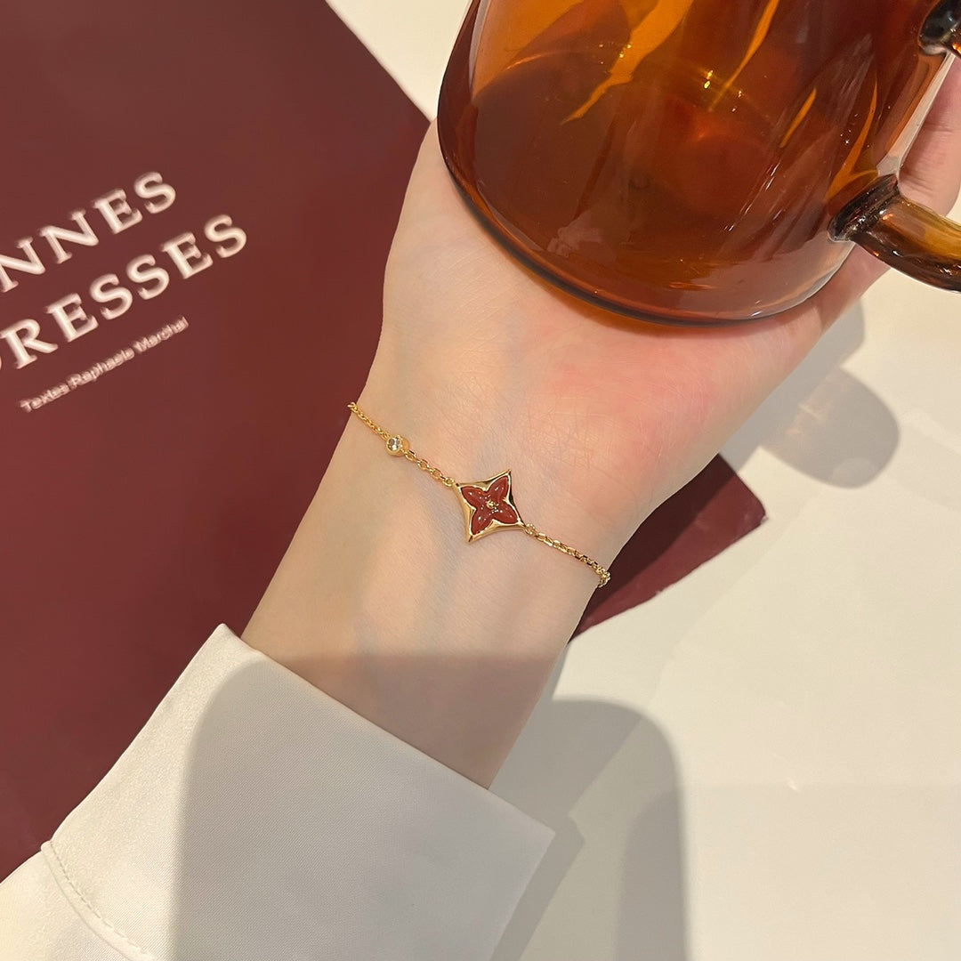 LOUIS VUITTON COLOR STAR CARNELIAN PINK GOLD DIAMOND BRACELET