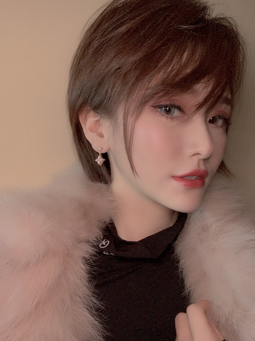 LOUIS VUITTON DOUBLE STAR PINK GOLD MOP DROP EARRINGS