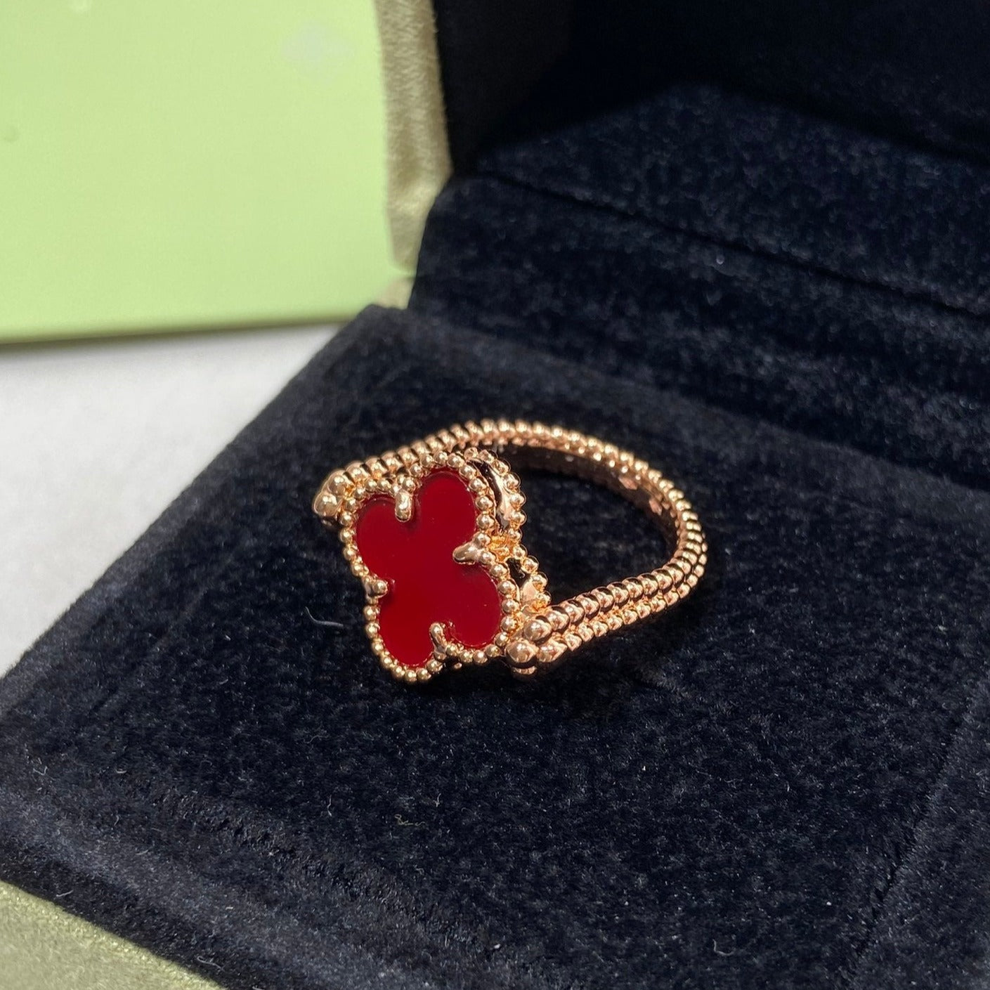 VCA CLOVER RIVERSIBLE ROSE GOLD RING