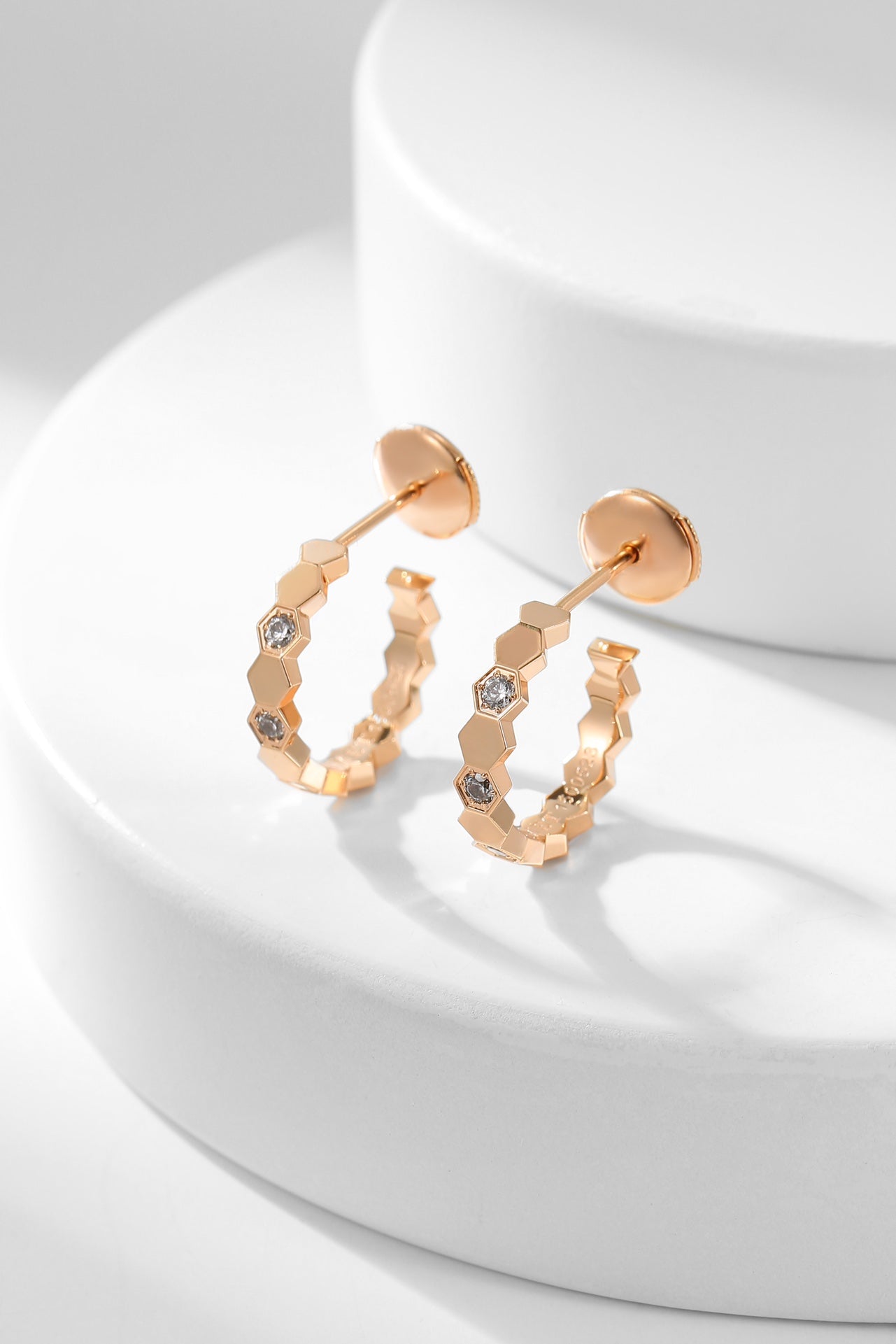 CHAUMET BEE LOVE DIAMOND HOOP EARRINGS