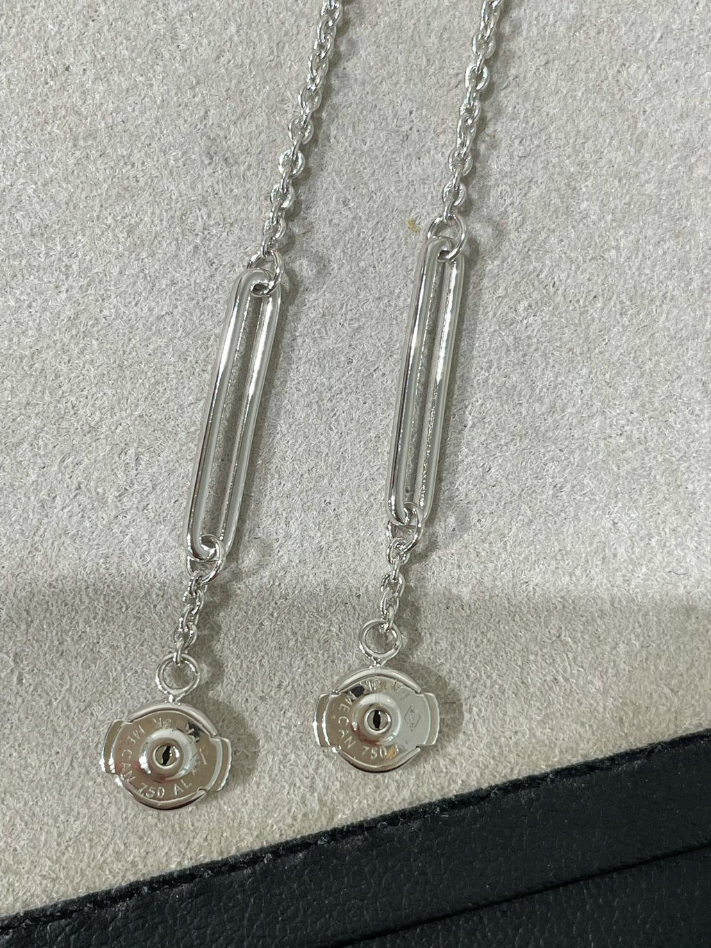 HERMES CHAINE CHAOS DIAMOND DROP EARRINGS