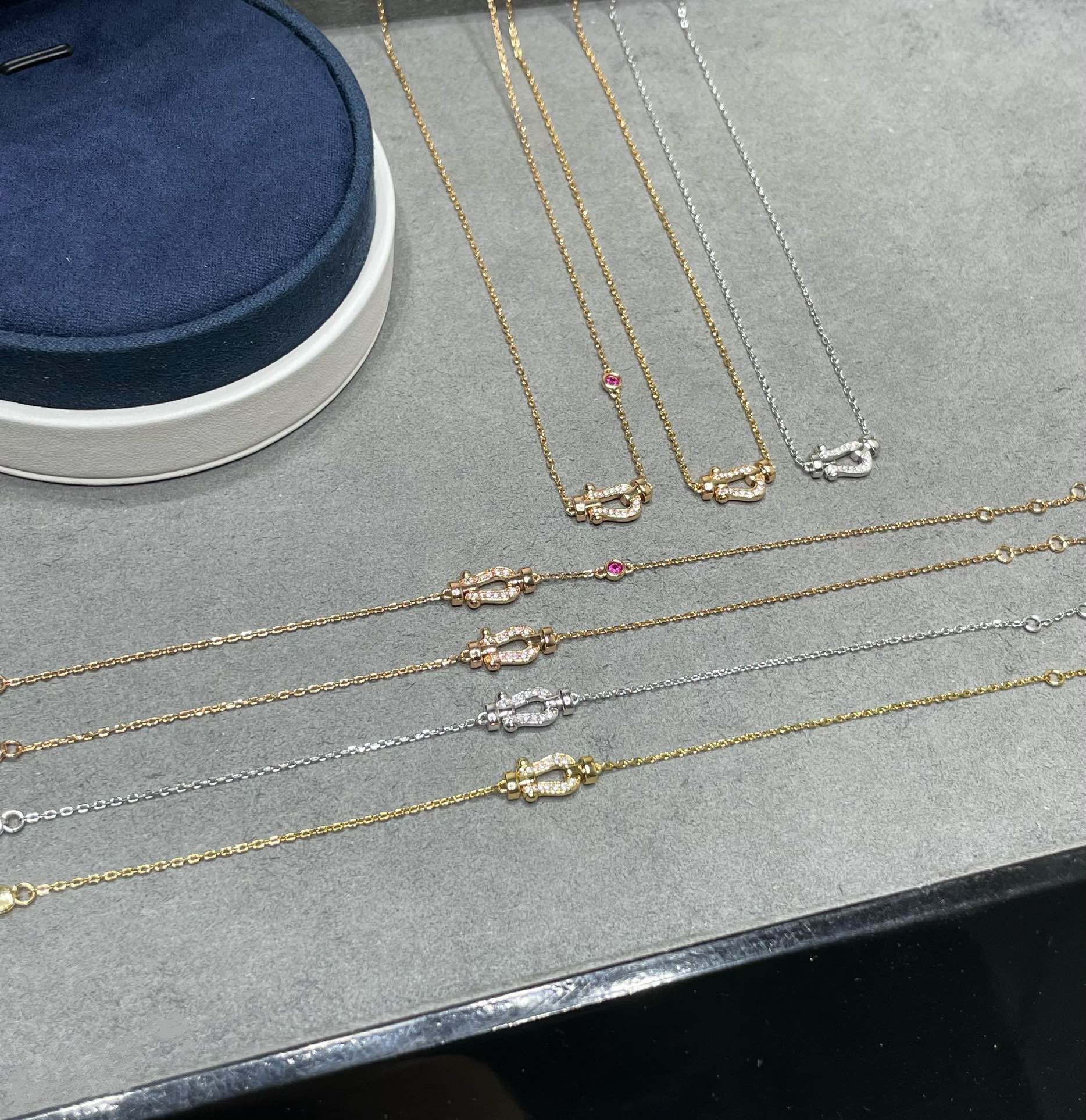 FRED FORCE 10 DIAMOND PINK GOLD NECKLACE
