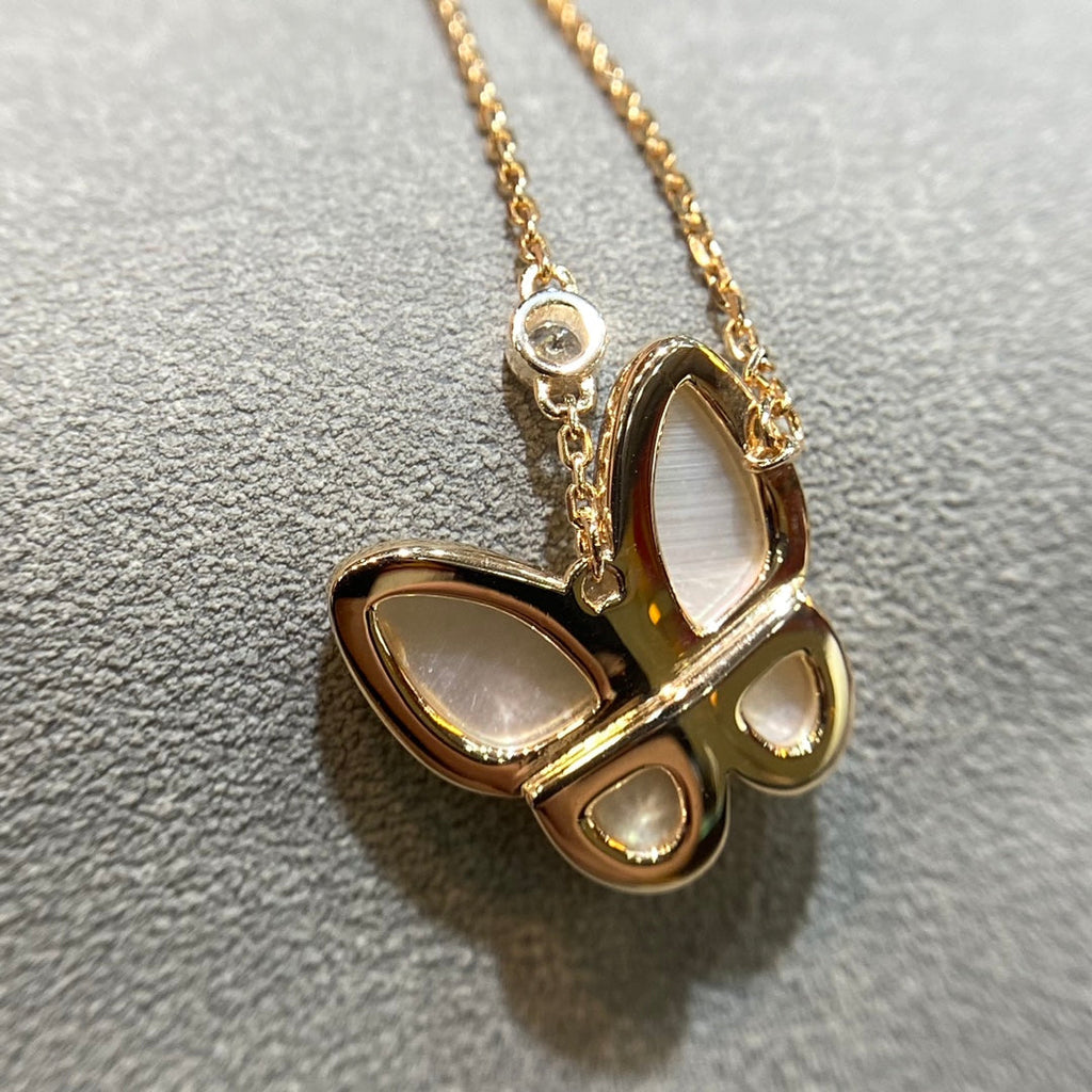 VCA BUTTERFLY MOP DIAMOND NECKLACE
