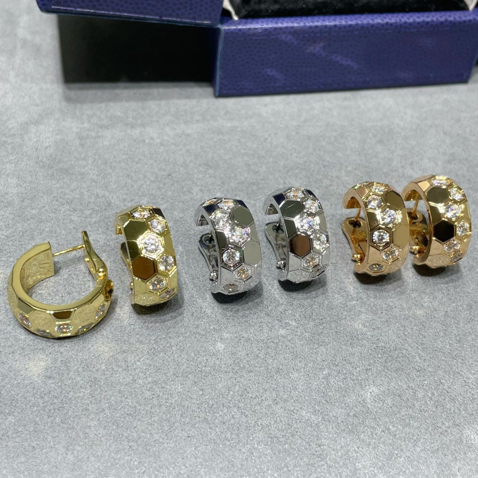 CHAUMET BEE LOVE DIAMOND HOOP EARRINGS