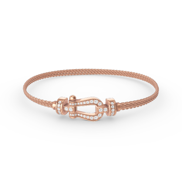 FRED FORCE SMALL HORSESHOE DIAMOND CHAIN ROPE BRACELET