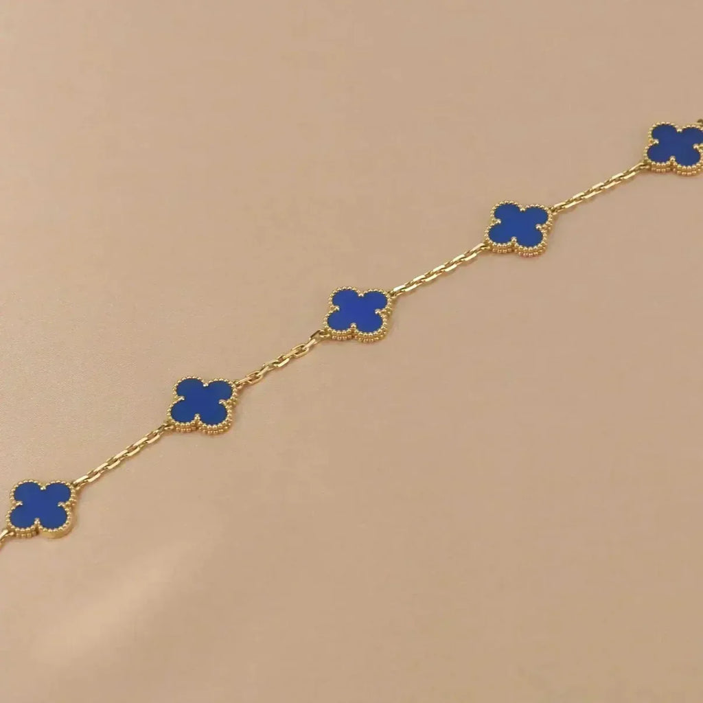 VCA CLOVER 5 MOTIF BLUE AGATE BRACELET COLLECTION