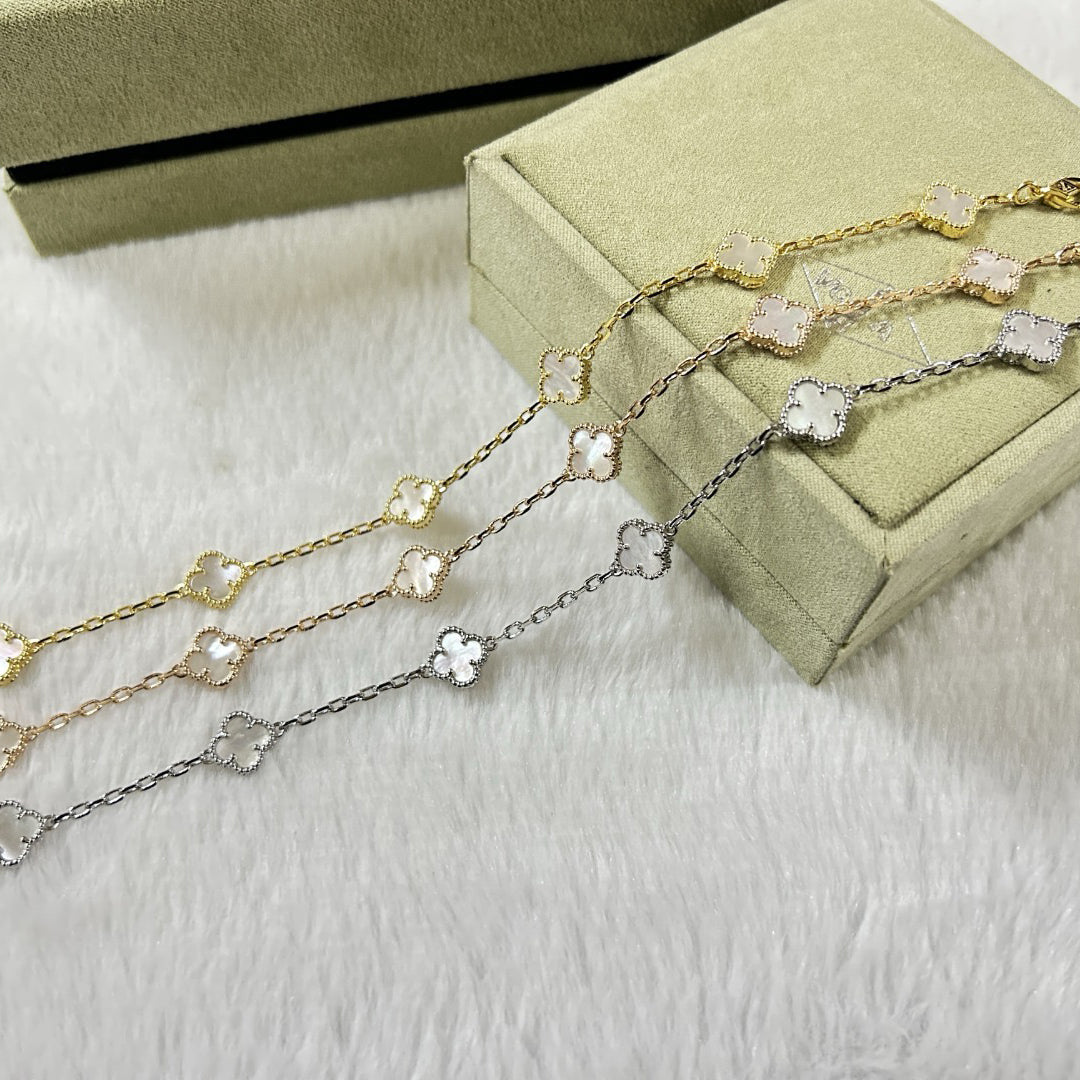 VCA CLOVER 6 MOTIF WHITE MOP BRACELET