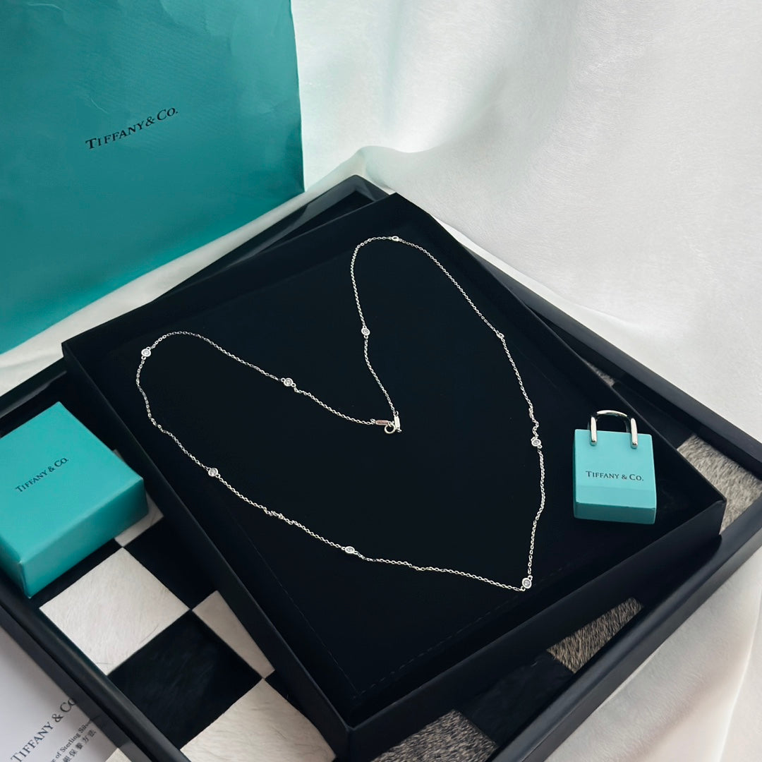 18K Tiffany Elsa Peretti Diamonds By The Yard Necklace