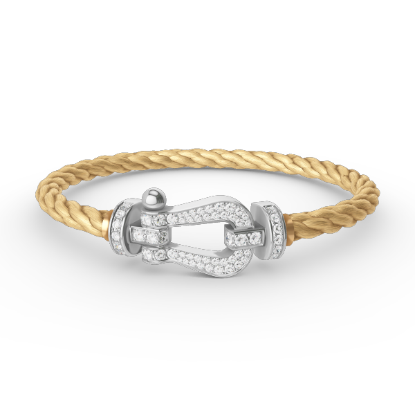 FRED FORCE LARGE HORSESHOE FULL DIAMOND BRACELET SILVER